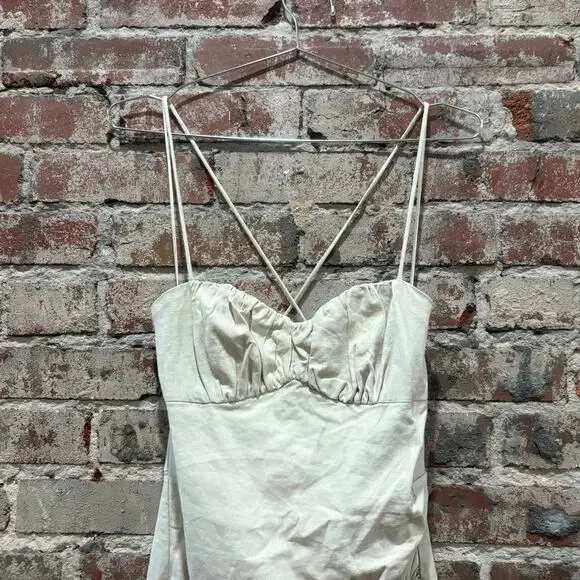 NWT Zara‎ Linen Blend Corset Dress Size Medium - Picture 8 of 15